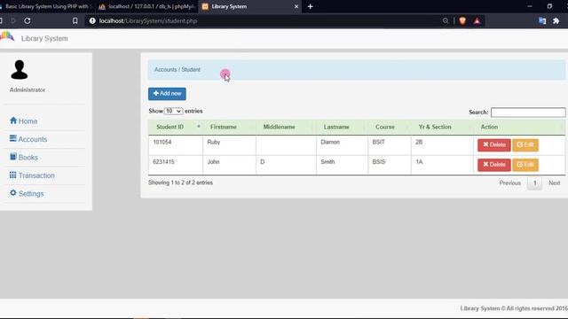 Basic Library System using PHP DEMO смотреть онлайн