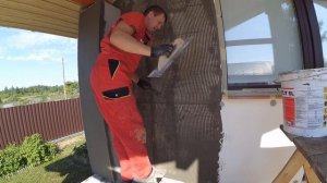 Как правильно приклеить фасадную сетку - Правильный монтаж фасадной сетки!!