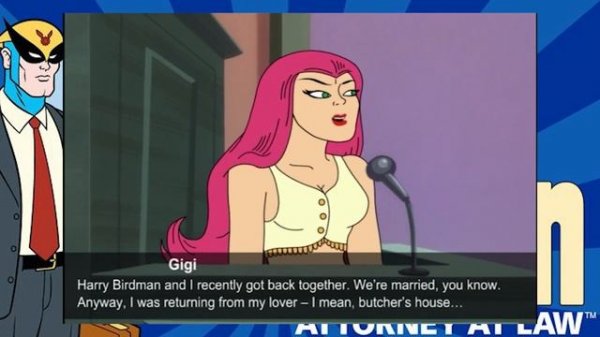 Harvey Birdman:  Attorney at Law [1]:  Fire at the Birdman "estate"