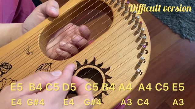 Tetris Theme (Korobeiniki) for 16 string lyre harp, easy and difficult versions with tabs/notes смотреть онлайн