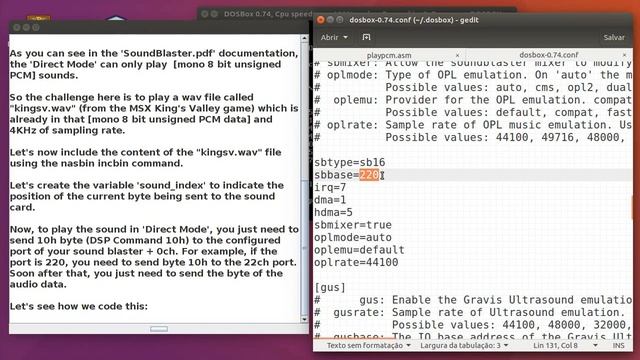 [Assembly 8086 / DOS] - Let's code a WAV / VOC PCM sound player / SB Hardware level DSP programming смотреть онлайн
