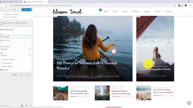 How to configure Popular Posts section on homepage | Blossom Travel Pro WordPress Theme смотреть онлайн
