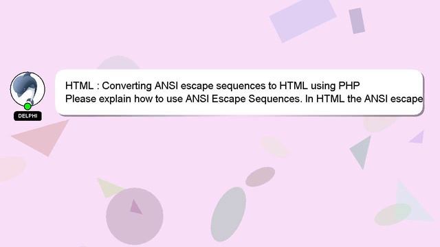 HTML : Converting ANSI escape sequences to HTML using PHP смотреть онлайн