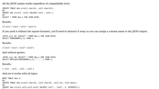 Databases: Select multiple columns as JSON in a single query смотреть онлайн
