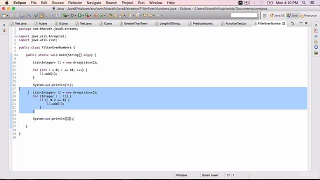 Filter Even Numbers Using Streams in Java8 смотреть онлайн