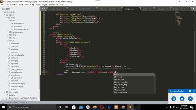 Tutorial Membuat Toko Online Menggunakan Php dan MySQLI – 12 Tampil Keranjang Belanja смотреть онлайн