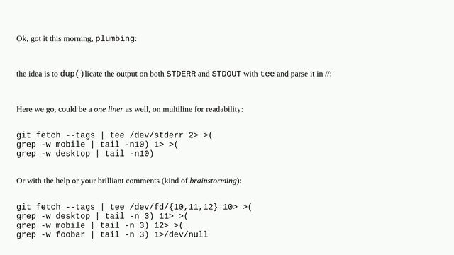 Bash one-liner to read stdin and print last 10 matches each for 2 separate patterns, without usin.. смотреть онлайн