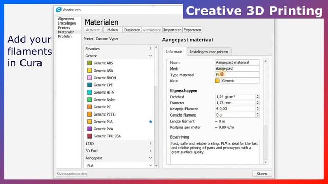 Add your 3D Printer and filaments to Cura смотреть онлайн