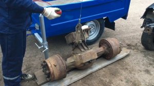 Простой мини кран на прицеп. Погрузка моста 200кг В ОДИНОЧКУ .