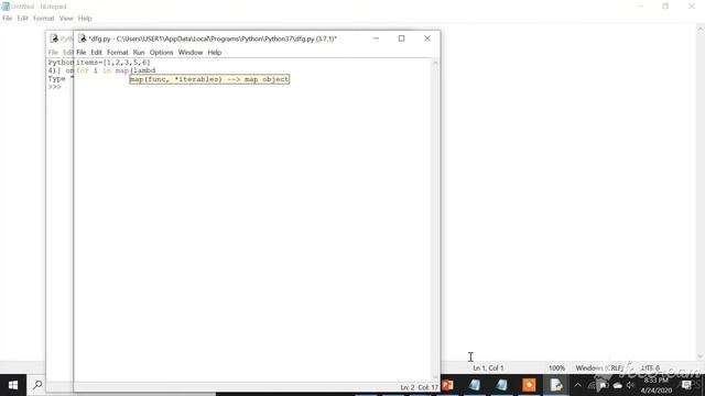 Lambda with map example in Python смотреть онлайн