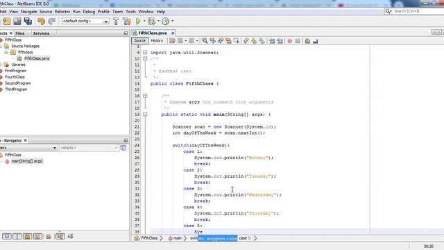 Java Fifth Class switch case смотреть онлайн