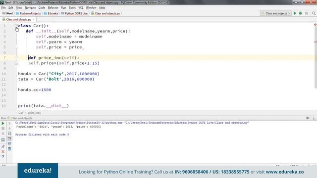 Python OOPS Concepts | Python OOP Tutorial | Python Classes and Objects | Edureka Rewind смотреть онлайн
