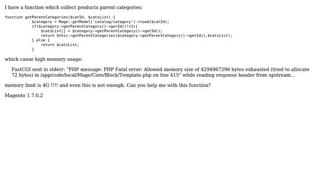 Magento: High memory usage of parent categories collection смотреть онлайн