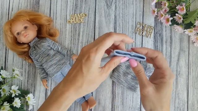 Кофта и брюки из трикотажа для куклы Паола Рейна. смотреть онлайн