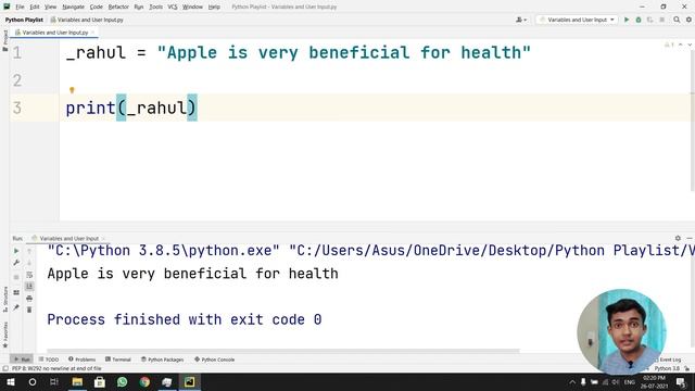 Variables in Python | Taking User Input in Python | Let's Program with Rahul смотреть онлайн