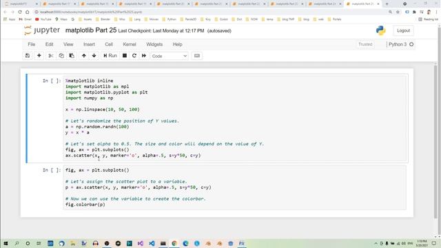matplotlib Part 25 - The Colorbar for Scatter Plots смотреть онлайн