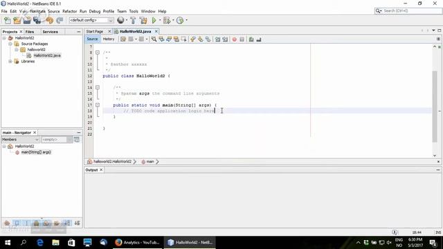 Java programming NetBeans IDE, Windows 10, hallo world смотреть онлайн