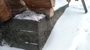 Арболит.  Завалинка. Утепление фундамента из покрышек.