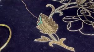 Шитье канителью по настилу. Из видеокурса по вышивке канителью