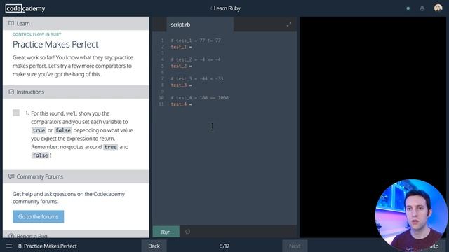 Codecademy Learn Ruby - 2 - Control Flow смотреть онлайн