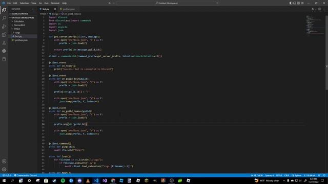 Making a Discord Bot In Python (Part 7: Server Prefixes) смотреть онлайн