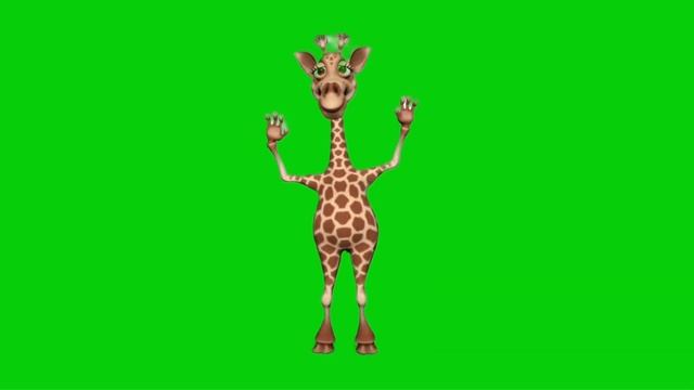 Cartoon giraffe dance on green background #greenscreenvideo #cartoon смотреть онлайн