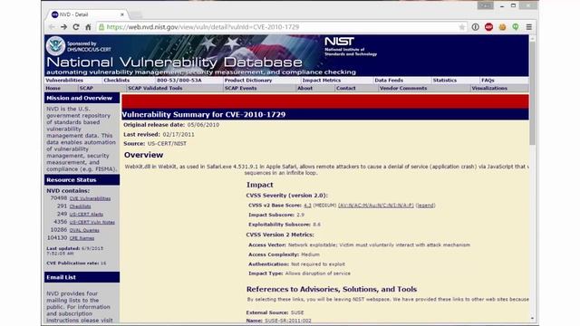 National Vulnerability Database - Vulnerable to XSS! смотреть онлайн