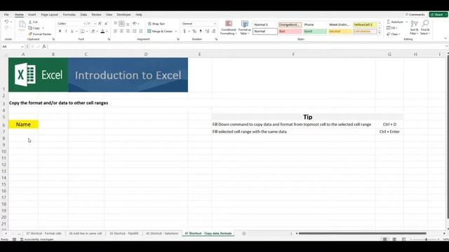 Microsoft Excel Beginners Series - Copy data and format&Fill selected cell range with the same data смотреть онлайн