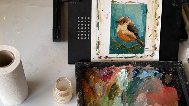 Не продала любимую картину. Пишем птичек. Показываю последние работы #diyasanat #artist#oilpainting
