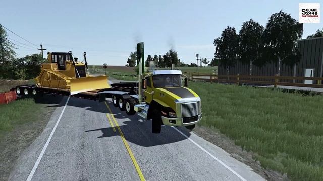 HAULING CAT DOZER TO CONSTRUCTION SITE | CAT CT660 | FARMING SIMULATOR 19 смотреть онлайн