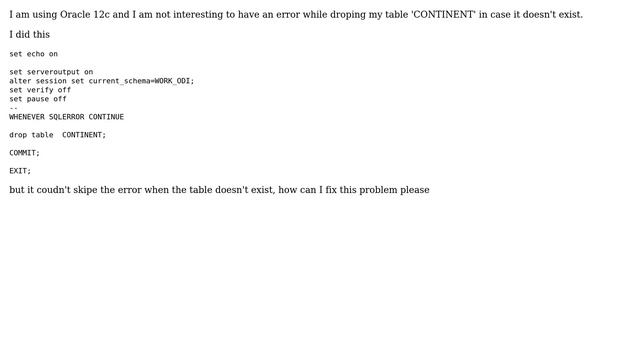 Databases: I don't want to have the error when I drop a table although the table doesn't exist смотреть онлайн