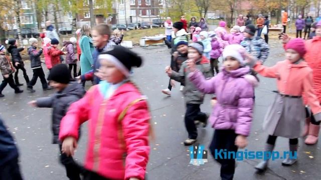 Настоящий танцевальный марафон прошел у школы № 6 Кингисеппа. KINGISEPP.RU смотреть онлайн