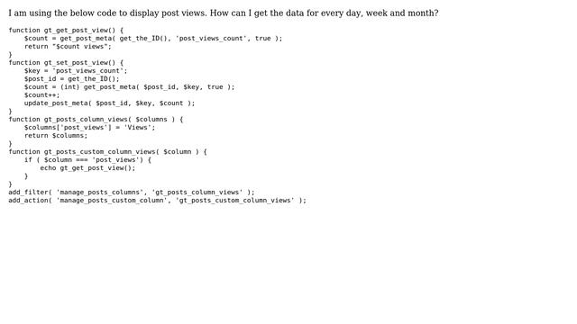 Wordpress: How to display post view count by date, week and month? смотреть онлайн