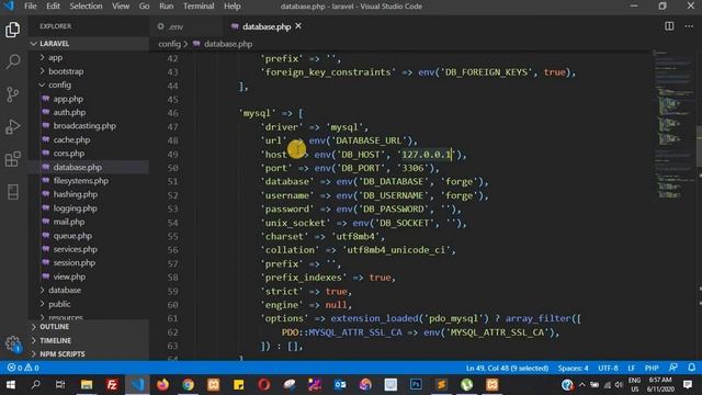 Laravel 7 Tutorial in Hindi [Part 15] - How to connect a database in Laravel | Database Connection смотреть онлайн