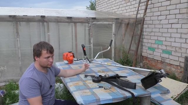 Обзор нашей мотокосы (триммера) echo srm-22ges//Деревня смотреть онлайн