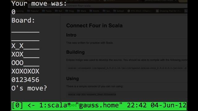 Connect Four in Scala смотреть онлайн