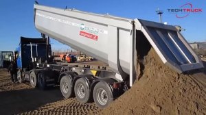 Разгрузка самосвального полуприцепа