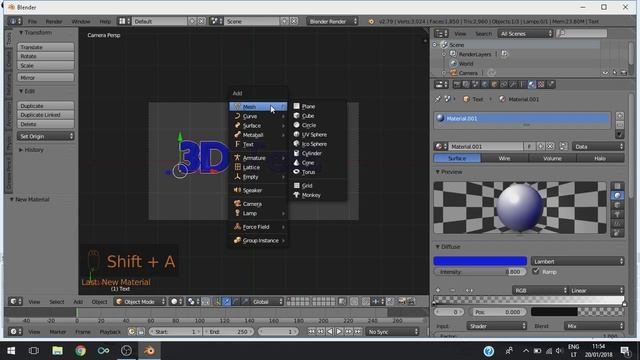 How to make 3D Text Logo in Blender | 2 minutes!!! смотреть онлайн