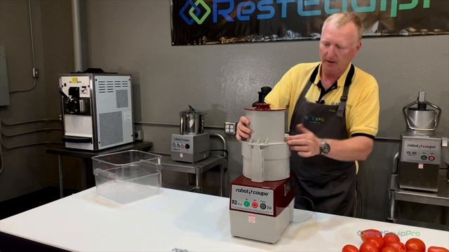 Robot Coupe R2 dice: How to operate dicing tomatoes смотреть онлайн