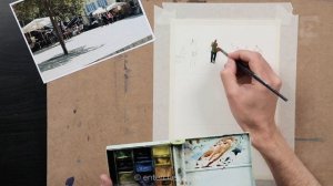 Как нарисовать людей в пейзаже. Акварельные упражнения с художником Сергеем Курбатовым.