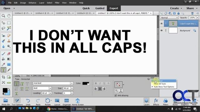 How to Fix the Text Tool Typing in All Caps Issue in Adobe Photoshop Elements смотреть онлайн
