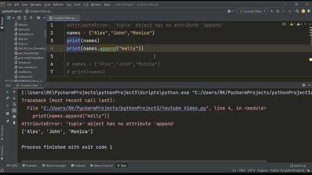 AttributeError 'tuple' object has no attribute 'append' - Solved смотреть онлайн