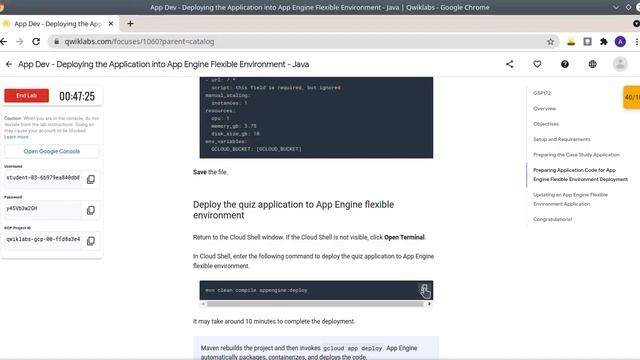 Qwiklabs: App Dev - Deploying the Application into App Engine Flexible Environment - Java смотреть онлайн