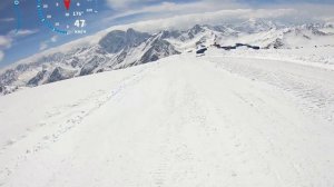 Спуск на лыжах с Эльбруса 4400 метров