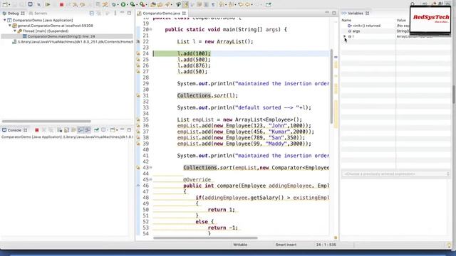 # 115 Comparator Interface in Java with Examples | How Comparator interface works | Java |RedSysTec смотреть онлайн