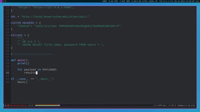 DVWA – Automatizzare le SQL Injections con Python | easy (ITA) смотреть онлайн