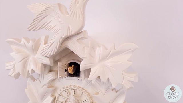 5 Leaf & Bird Battery Carved Cuckoo Clock White 35cm By Trenkle смотреть онлайн