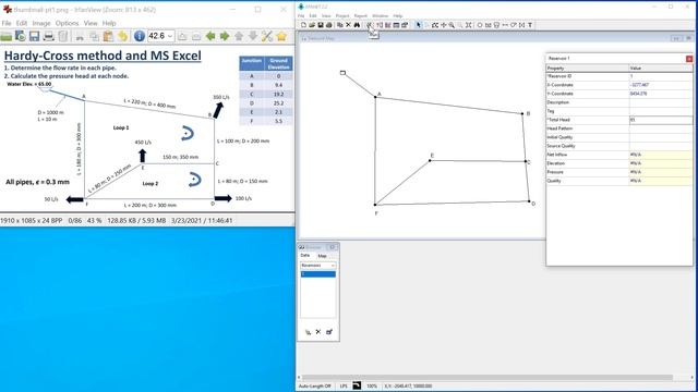 Demo: EPANET (free hydraulic design software) for water pipe network sizing, & calculating pressure смотреть онлайн