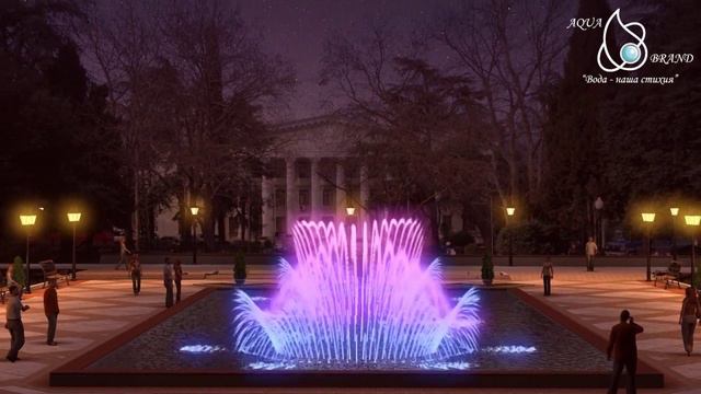 Music Fountain Animation / Анимация музыкального фонтана в Ялте (Крым) смотреть онлайн