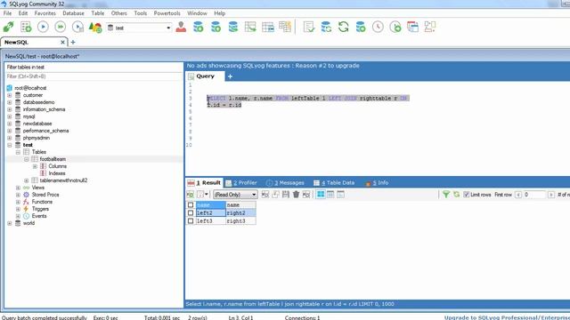 Left and Right Join in MYSQL смотреть онлайн